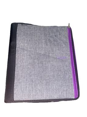 Five Star Zipper Binder Portfolio 3-Ring Expanding File Grey/Purple